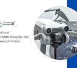 ¿Cómo controlar adecuadamente el cardán del dron para realizar tomas precisas?